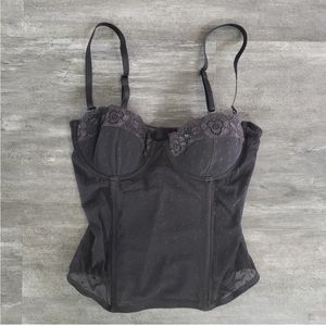 Black Spot Detailed Lingerie Bustier Top